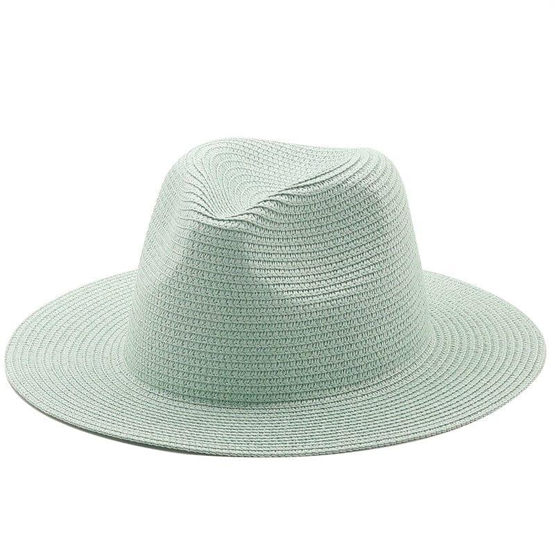 ezy2find beach hat 01Mint Green / M Large-Brimmed Straw Hat Men'S And Women'S Beach Jazz Hats