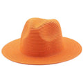 ezy2find beach hat 02Orange / M Large-Brimmed Straw Hat Men'S And Women'S Beach Jazz Hats