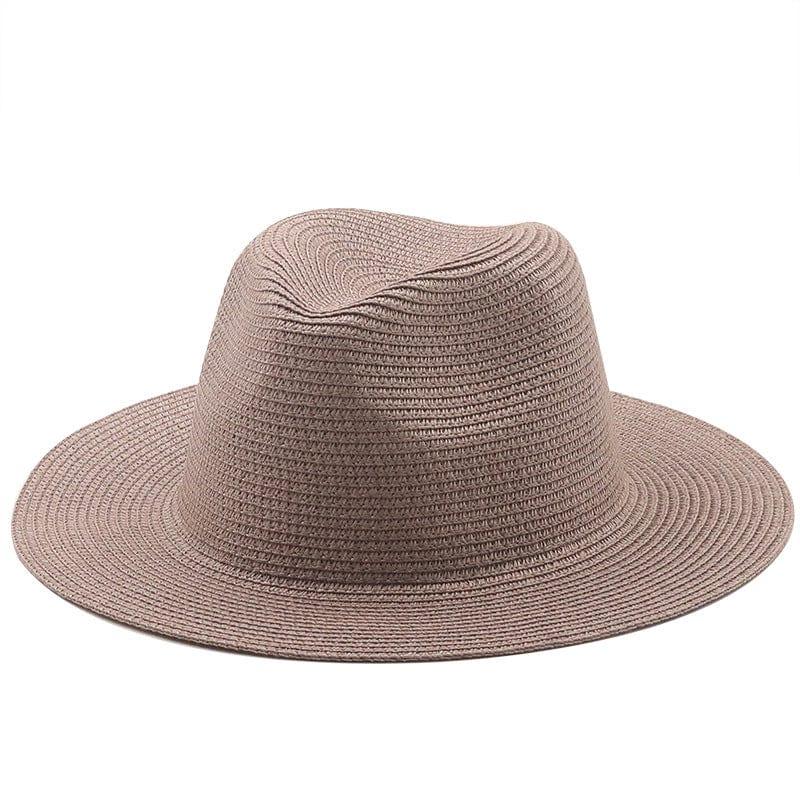 ezy2find beach hat 05Light Bean Paste / M Large-Brimmed Straw Hat Men'S And Women'S Beach Jazz Hats
