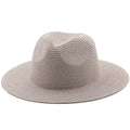 ezy2find beach hat 10Gray / M Large-Brimmed Straw Hat Men'S And Women'S Beach Jazz Hats
