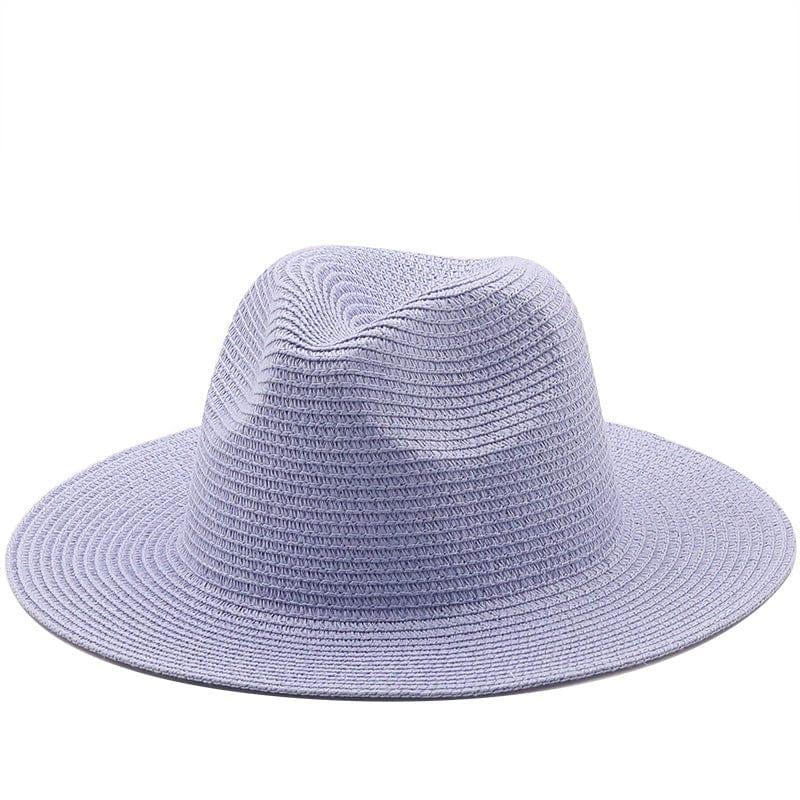 ezy2find beach hat 11Sky Blue / M Large-Brimmed Straw Hat Men'S And Women'S Beach Jazz Hats