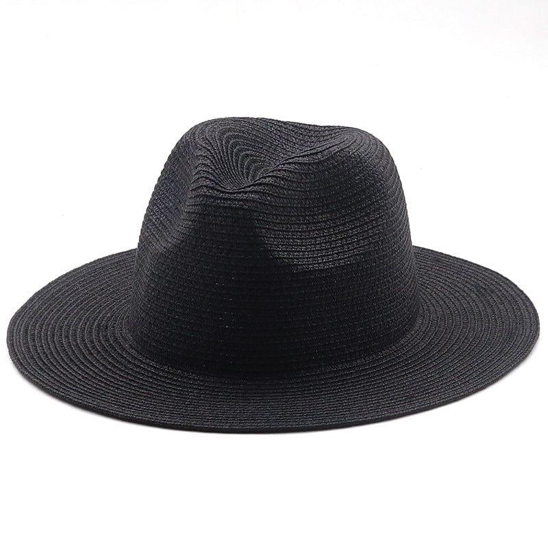 ezy2find beach hat 12Black / M Large-Brimmed Straw Hat Men'S And Women'S Beach Jazz Hats