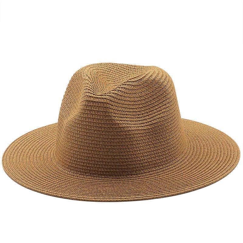 ezy2find beach hat 13Khaki / M Large-Brimmed Straw Hat Men'S And Women'S Beach Jazz Hats
