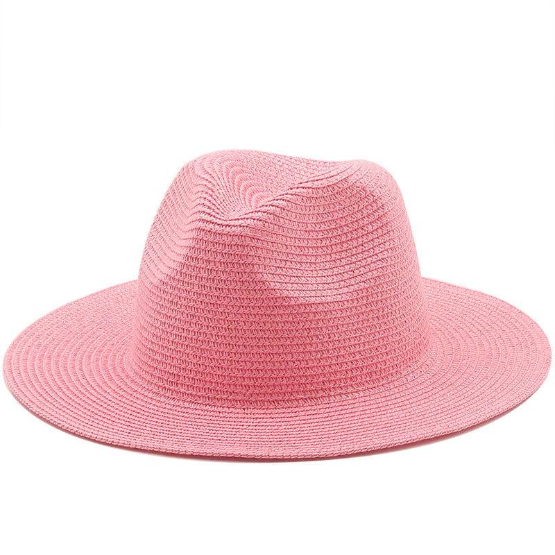 ezy2find beach hat 15Pink / M Large-Brimmed Straw Hat Men'S And Women'S Beach Jazz Hats