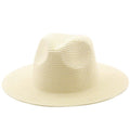 ezy2find beach hat 19milk white / M Large-Brimmed Straw Hat Men'S And Women'S Beach Jazz Hats
