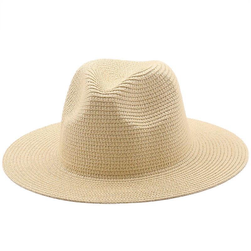 ezy2find beach hat 21beige / M Large-Brimmed Straw Hat Men'S And Women'S Beach Jazz Hats