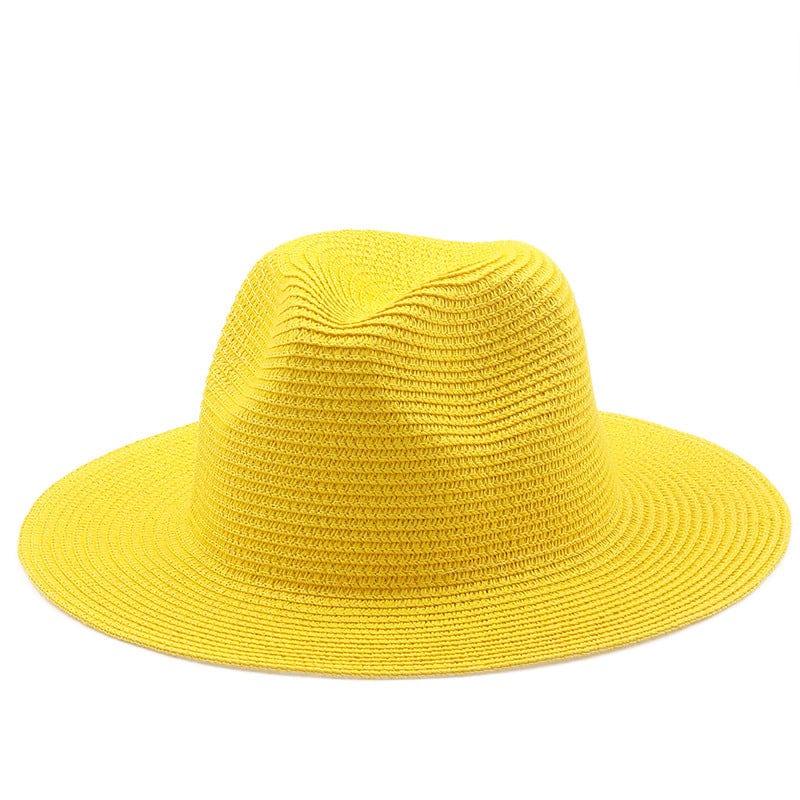 ezy2find beach hat 23yellow / M Large-Brimmed Straw Hat Men'S And Women'S Beach Jazz Hats