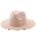 ezy2find beach hat 24skin powder / M Large-Brimmed Straw Hat Men'S And Women'S Beach Jazz Hats