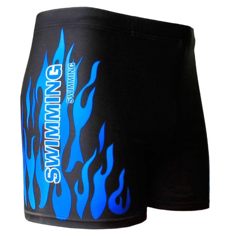 ezy2find beach togs Blue fire / 2XL Swimming Trunks Swimwear New Style Men's Swimwear Flame Swimming Trunks