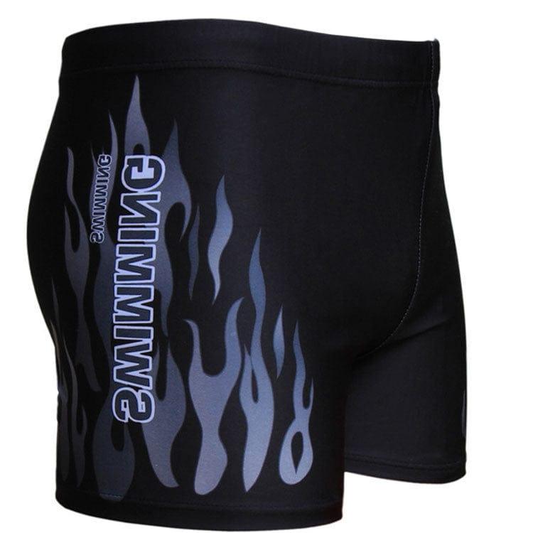 ezy2find beach togs Gray fire / 2XL Swimming Trunks Swimwear New Style Men's Swimwear Flame Swimming Trunks