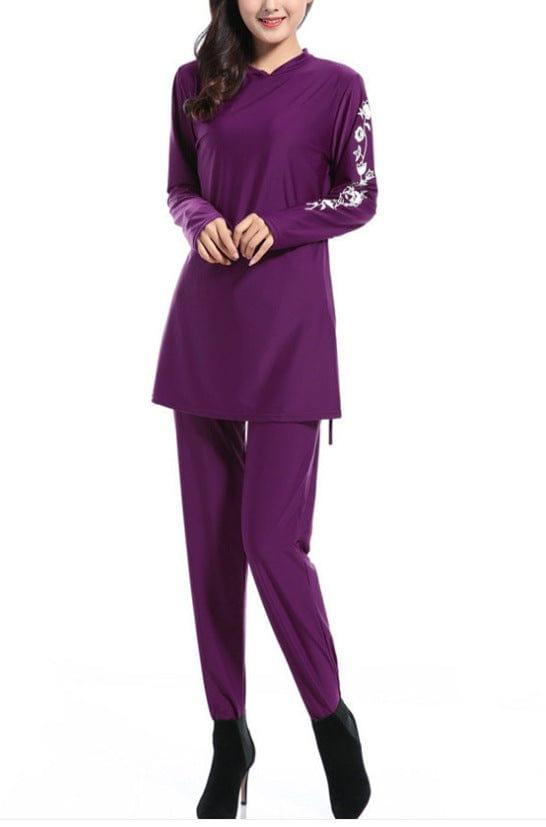 ezy2find beach wear Purple / S Women's Solid Color Nylon Swimsuit