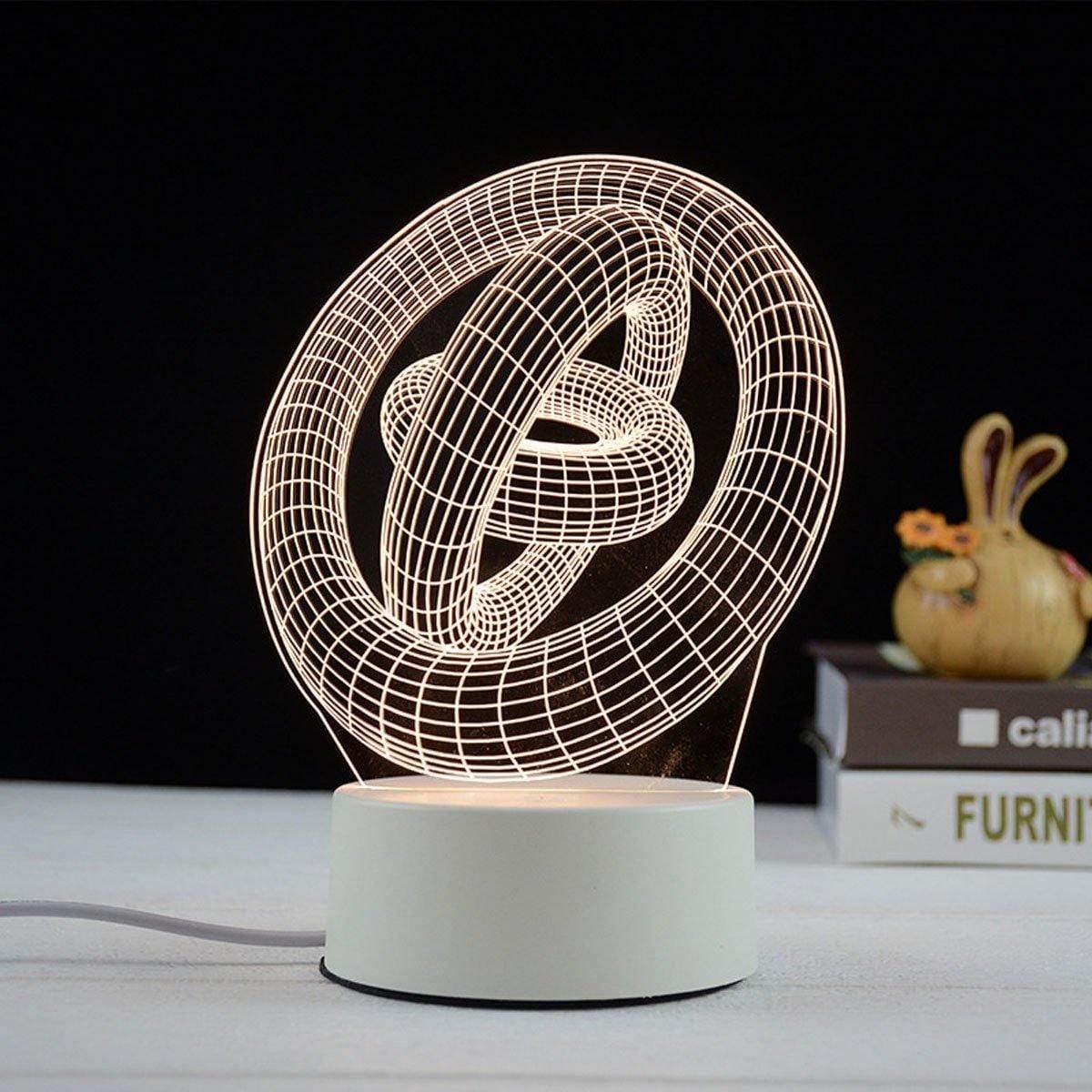 ezy2find Bedroom Child Gift A 3D LED Table Kid Night Light Lamp 16 Color USB Bedroom Child Gift Remote Control