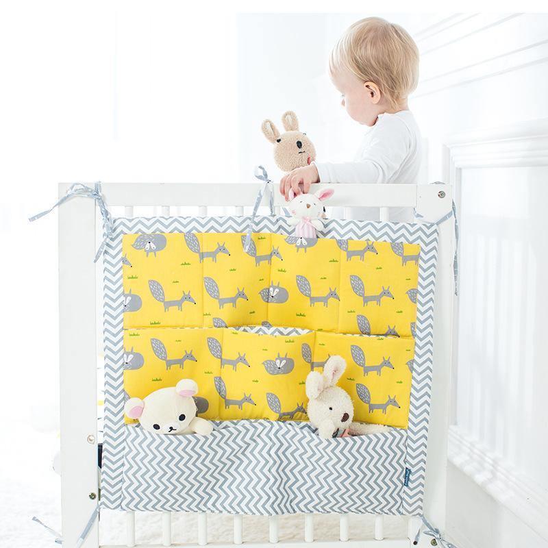 ezy2find Bedroom Child Gift Blue yellow Baby Crib Bedside Hanging Multifunction  Storage Bag