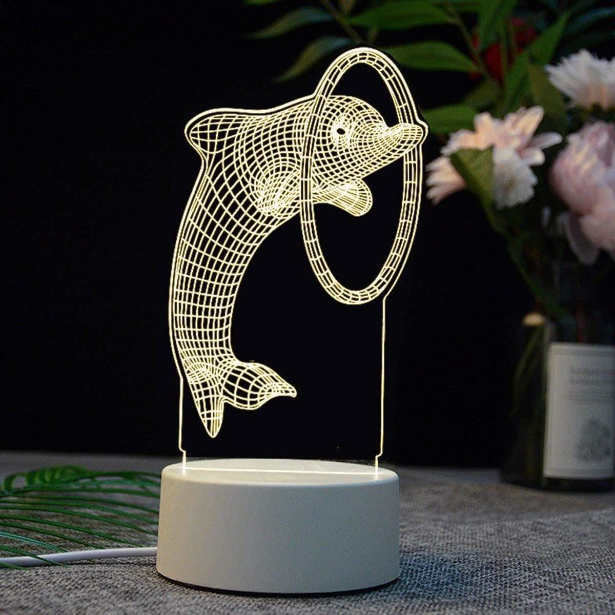 ezy2find Bedroom Child Gift D 3D LED Table Kid Night Light Lamp 16 Color USB Bedroom Child Gift Remote Control