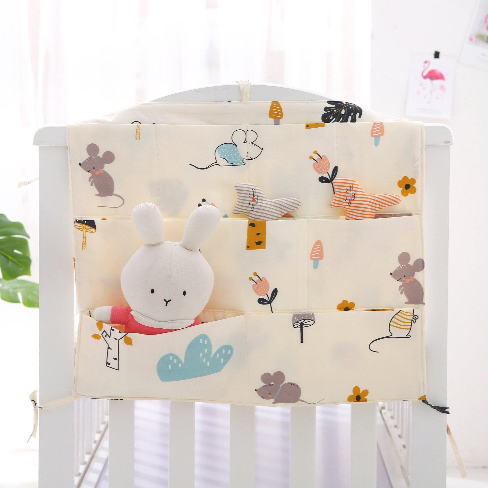 ezy2find Bedroom Child Gift Light yellow Baby Crib Bedside Hanging Multifunction  Storage Bag