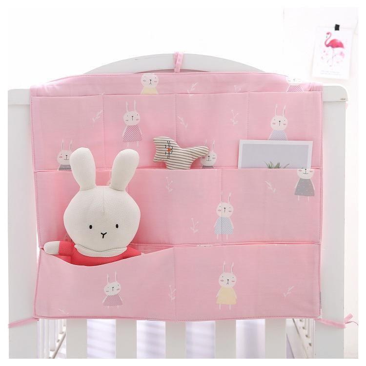 ezy2find Bedroom Child Gift Pink Baby Crib Bedside Hanging Multifunction  Storage Bag