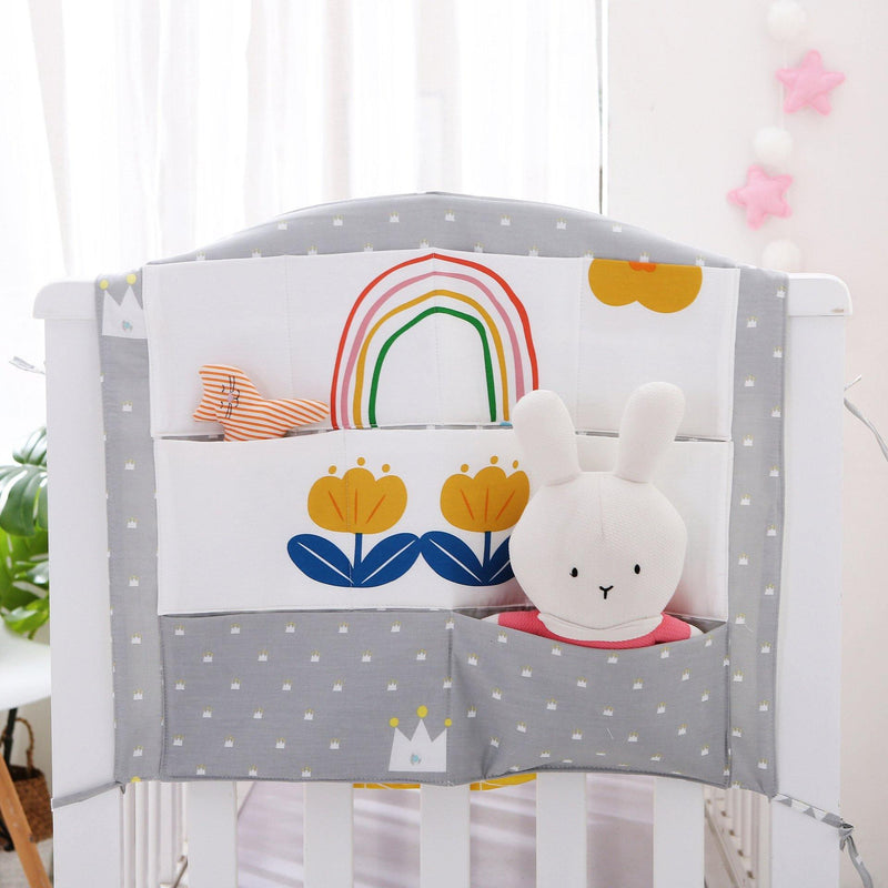 ezy2find Bedroom Child Gift Rainbow Baby Crib Bedside Hanging Multifunction  Storage Bag