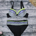 ezy2find bikini Green / XXL Vintage printed swimsuit