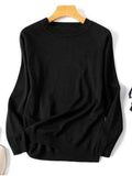 ezy2find Black / M 2022 Autumn Winter Long Sleeve Striped Pullover Women Sweater Knitted Sweaters O-Neck Tops Korean Pull Femme Jumper Female White