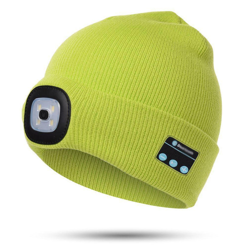 ezy2find blue tooth headset Fluorescent yellow Bluetooth LED Hat Wireless Smart Cap Headset Headphone