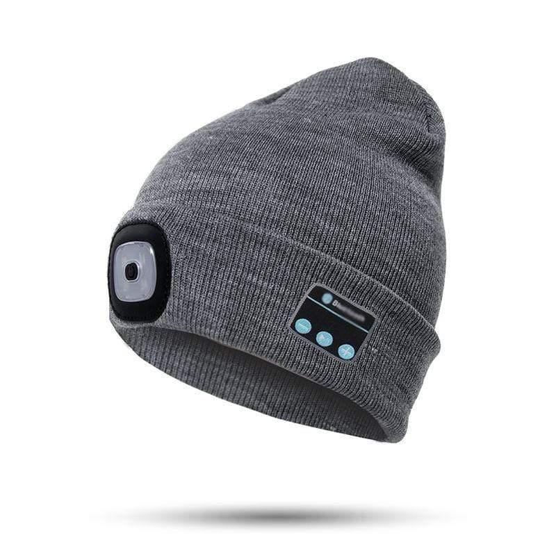 ezy2find blue tooth headset Grey Bluetooth LED Hat Wireless Smart Cap Headset Headphone