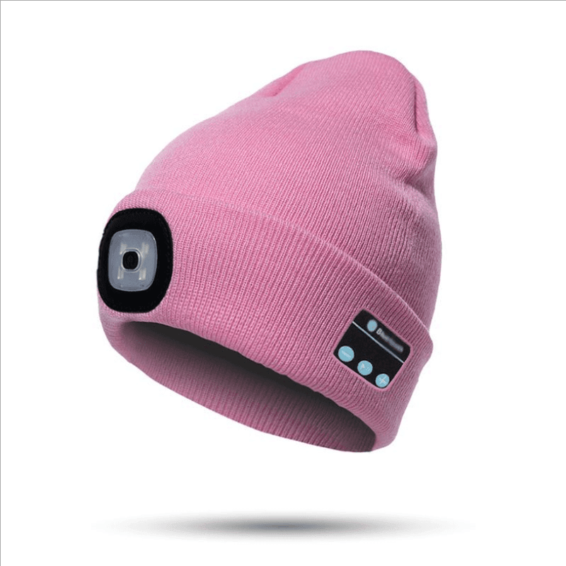ezy2find blue tooth headset Pink Bluetooth LED Hat Wireless Smart Cap Headset Headphone