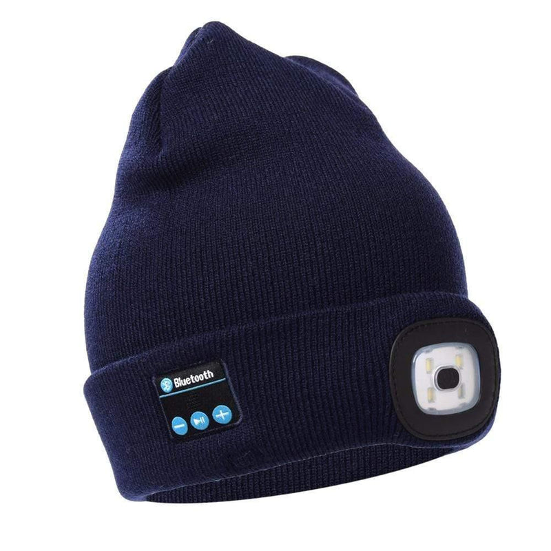 ezy2find blue tooth headset Tibetan blue Bluetooth LED Hat Wireless Smart Cap Headset Headphone