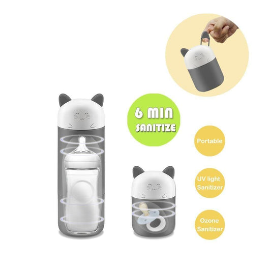 ezy2find bottle disinfect Grey Portable Ultraviolet Rays UV Ozone Nipple Disinfection Sterilizer Rechargeable Baby Feeding Bottle