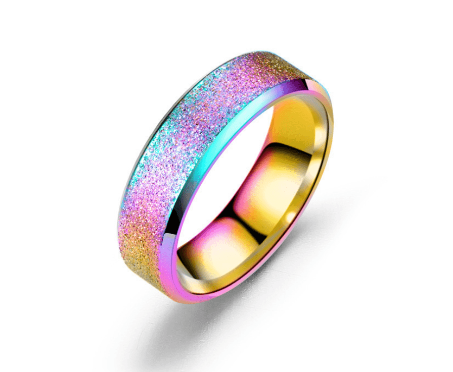 ezy2find bracelets Colorful / 6 Sandblasting Rotating Spinner Ring
