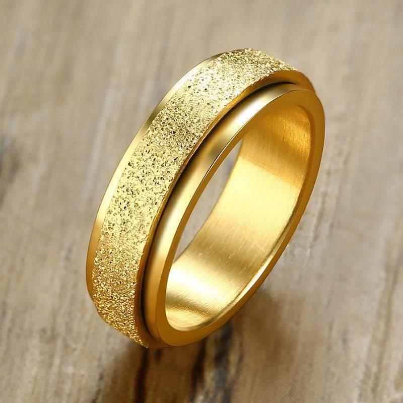 ezy2find bracelets Gold / 5 Sandblasting Rotating Spinner Ring