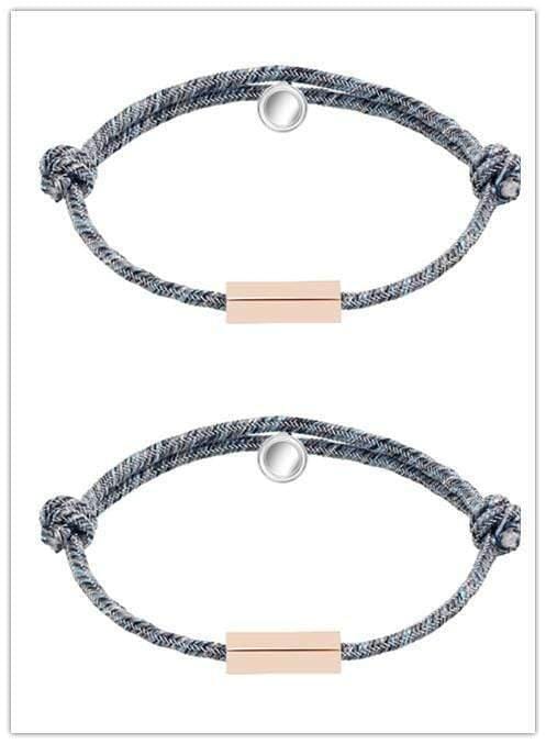 ezy2find bracelets RoseGoldxRoseGold Customized Name Bracelet Pledge of Eternal Love Magnet Attracts Each Other Staniless Steel Couples Bracelet