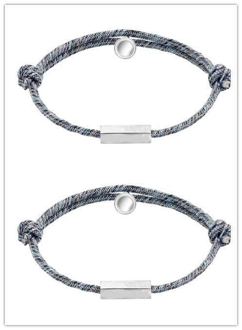 ezy2find bracelets SilverxSilver Customized Name Bracelet Pledge of Eternal Love Magnet Attracts Each Other Staniless Steel Couples Bracelet