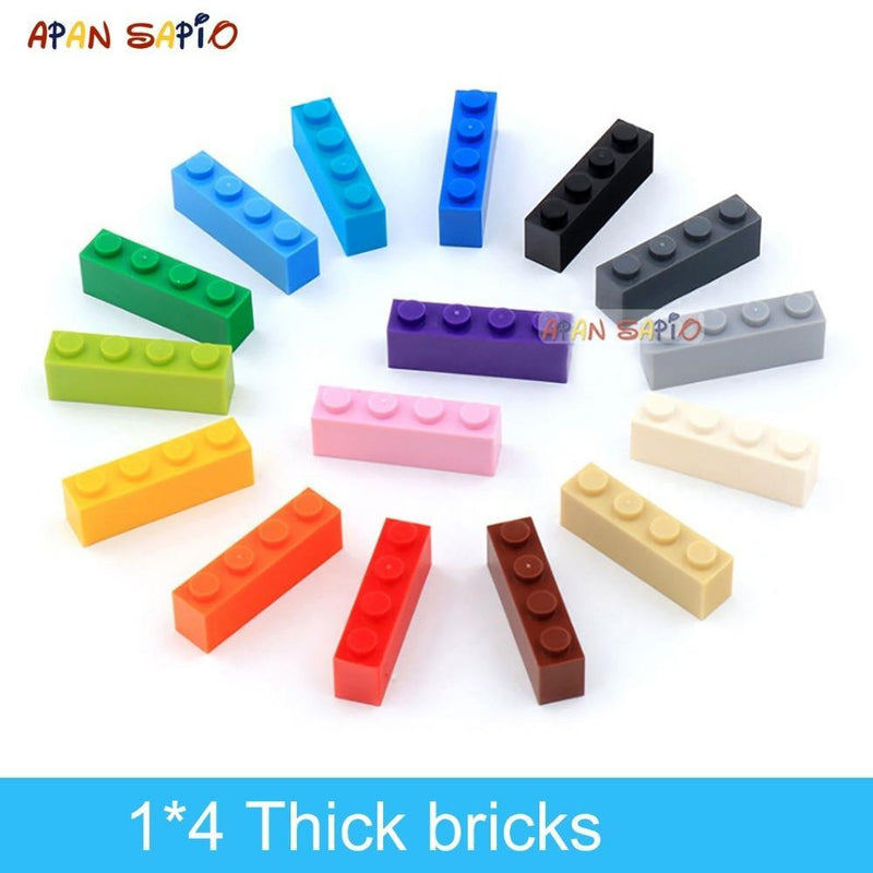ezy2find building blocks 50PCS DIY Building Blocks Thick Figures Bricks 1x4 Dots Educational Creative Size Compatible With lego Toys for Children