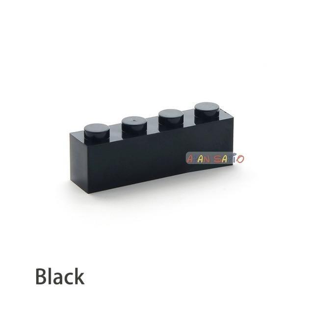 ezy2find building blocks Black 50pcs 50PCS DIY Building Blocks Thick Figures Bricks 1x4 Dots Educational Creative Size Compatible With lego Toys for Children