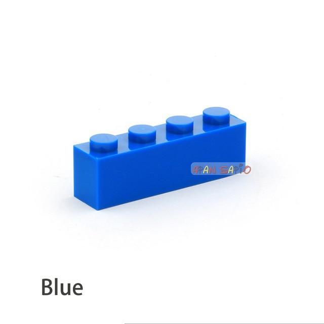 ezy2find building blocks Blue 50pcs 50PCS DIY Building Blocks Thick Figures Bricks 1x4 Dots Educational Creative Size Compatible With lego Toys for Children