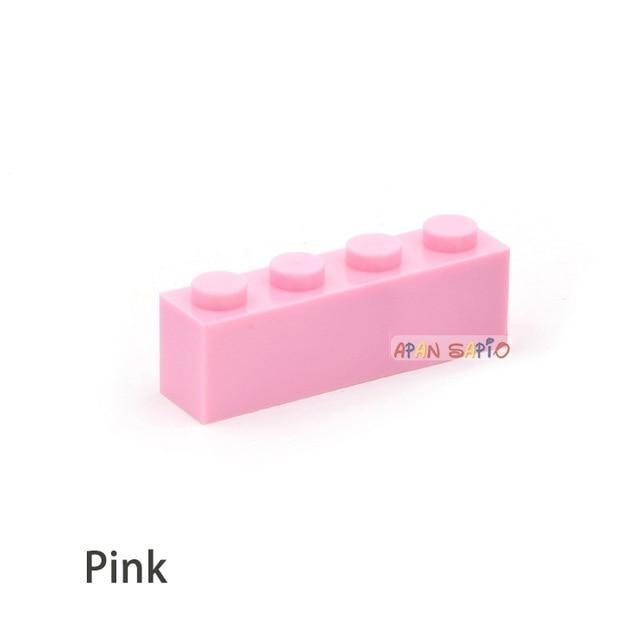 ezy2find building blocks Pink 50pcs 50PCS DIY Building Blocks Thick Figures Bricks 1x4 Dots Educational Creative Size Compatible With lego Toys for Children