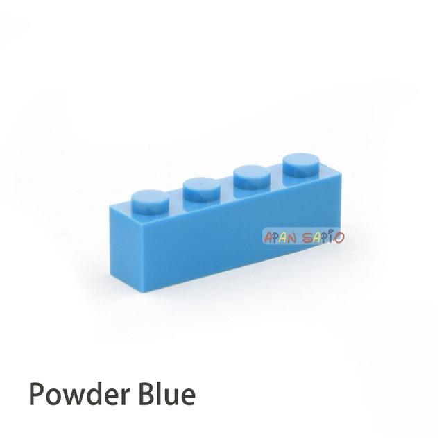 ezy2find building blocks Powder Blue 50pcs 50PCS DIY Building Blocks Thick Figures Bricks 1x4 Dots Educational Creative Size Compatible With lego Toys for Children