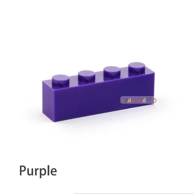 ezy2find building blocks Purple 50pcs 50PCS DIY Building Blocks Thick Figures Bricks 1x4 Dots Educational Creative Size Compatible With lego Toys for Children