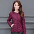 ezy2find Burgundy / 4XL 75-80kg 2021 new down jacket liner women's short long-sleeved large size mother's wear thickened warmth and slim down jacket down jacket