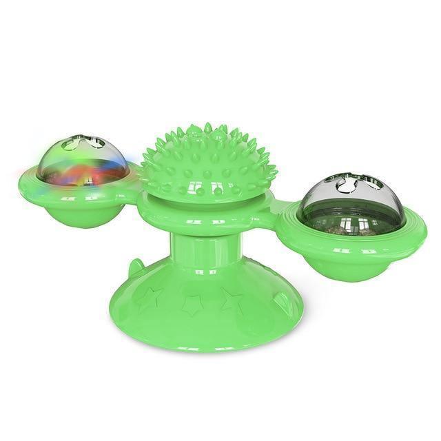 ezy2find cats Green / Without Box Cat Windmill Toy Funny Massage Rotatable Cat Toys With Catnip LED Ball Teeth Cleaning Pet Products for Dropshipping