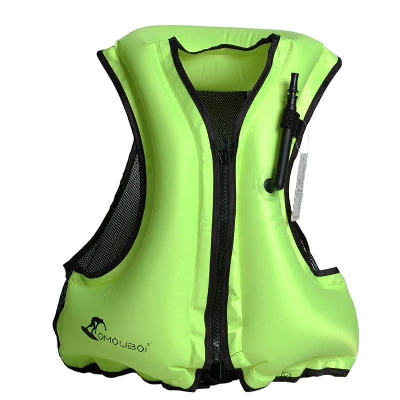 ezy2find Children's Snorkeling Buoyancy Vest Green Spot Inflatable Life Jackets, Children's Snorkeling Buoyancy Vest, Adult Free Size Buoyancy Boat Fishing Life Jackets