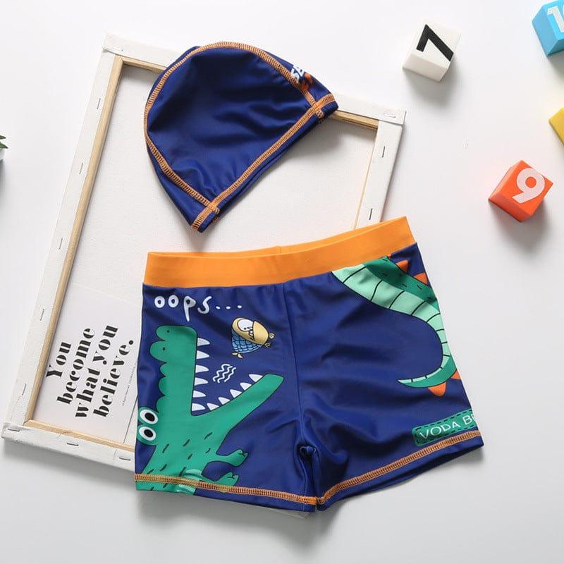 ezy2find children's swimwear Dark blue / L Cartoon dinosaur swimming trunks set