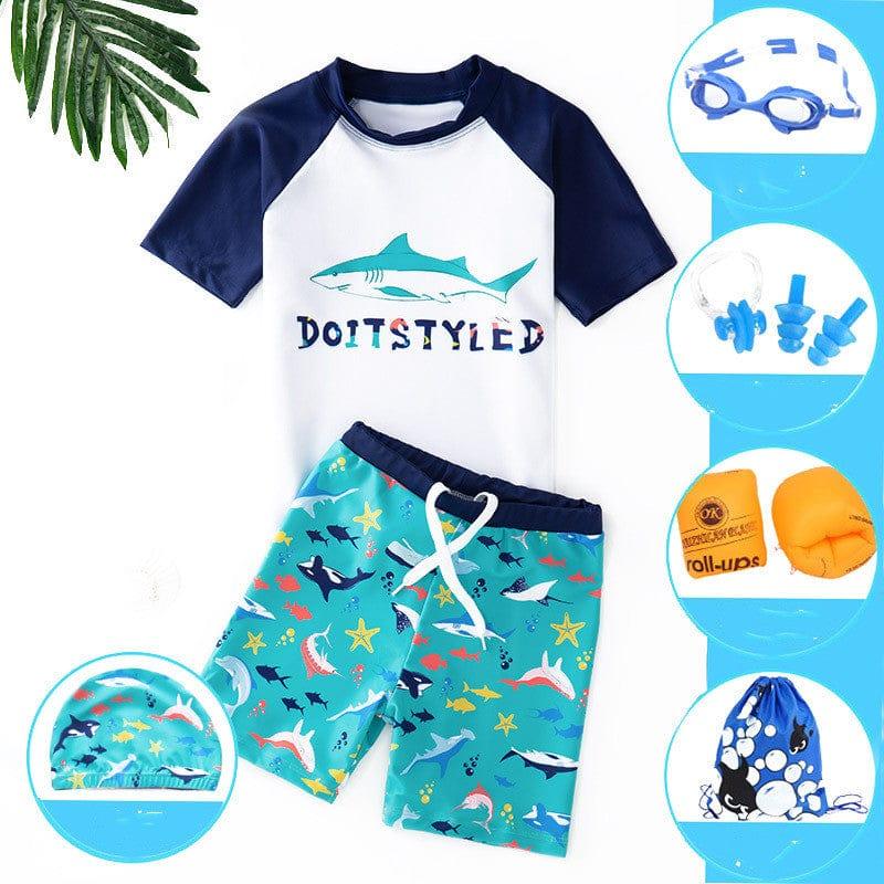 ezy2find children's swimwear Green 6 piece set / XL Split swimsuit for children