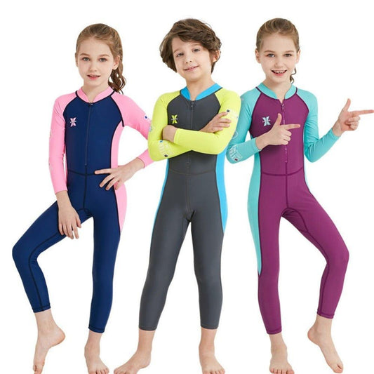 ezy2find children's swimwear One-piece long-sleeved sunscreen and quick-drying wetsuit