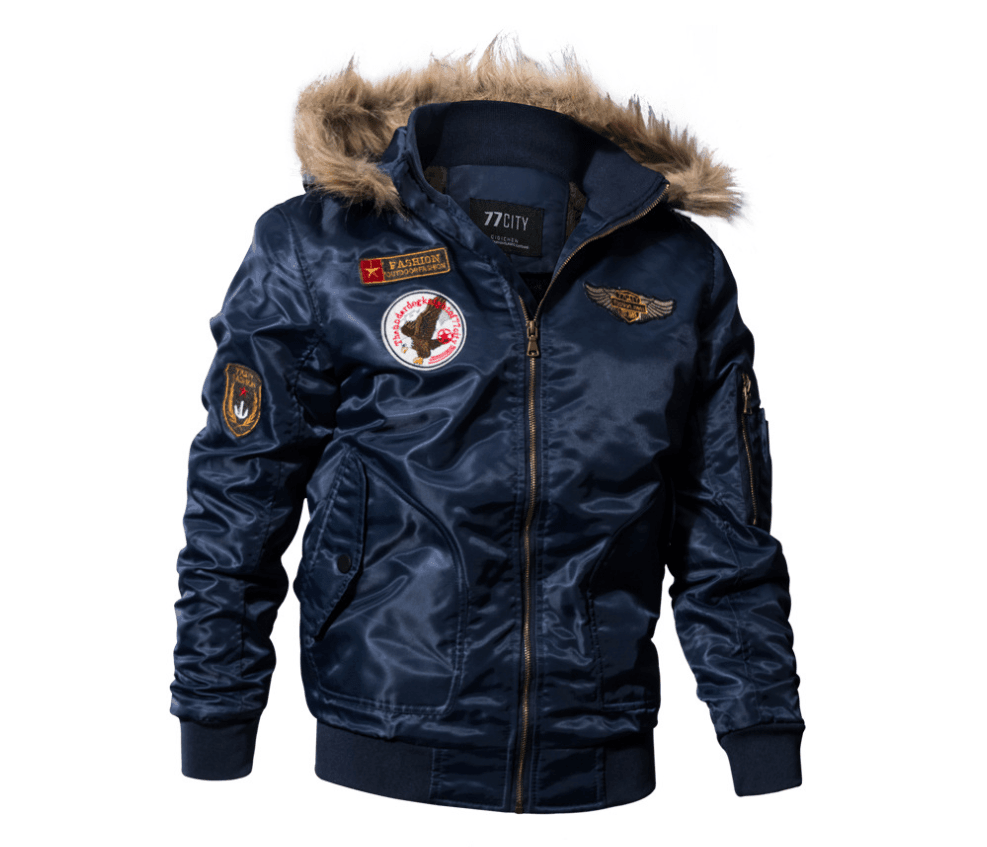 ezy2find coat Blue / 4XL 3D plus velvet thick winter coat coat military wear tide coat cap large size