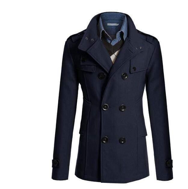 ezy2find coat Navy Blue / 3XL Men's woolen coat