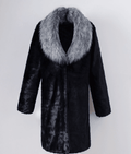 ezy2find coat Silver fox coat / XXL Winter Warm Long Down Jacket Men's Hooded Thick Warm Coat
