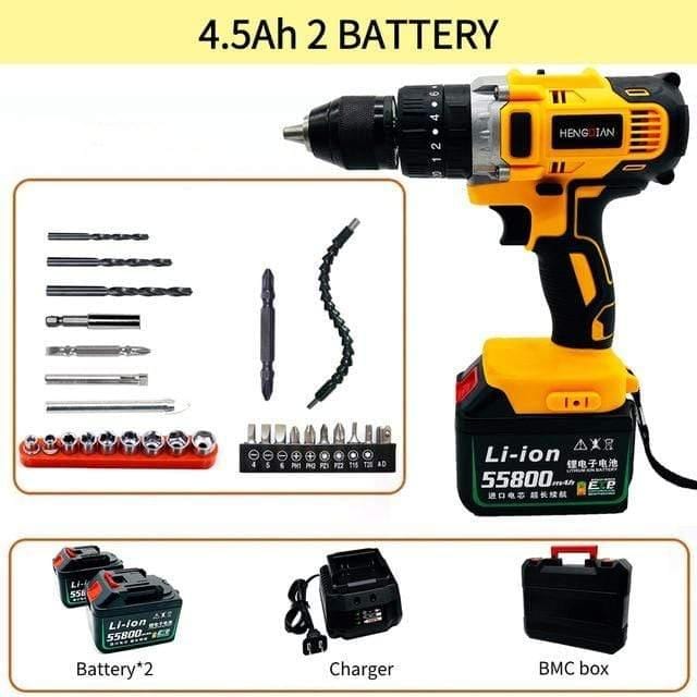 ezy2find cordless drill China / 4.5Ah 2 Battery BMCA Makita model battery screwdriver Electric tools Multifunctional tool Portable