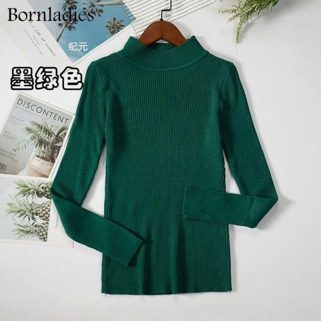 ezy2find Dark Green / One Size Bornladies Autumn Winter Basic Turtleneck Knitting Bottoming Warm Sweaters 2022 Women&