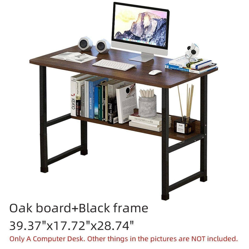ezy2find desk Oak Standing Computer Desk Simple and Modern Writing Desk Dormitory Desk with Storage Board for Student Small Size